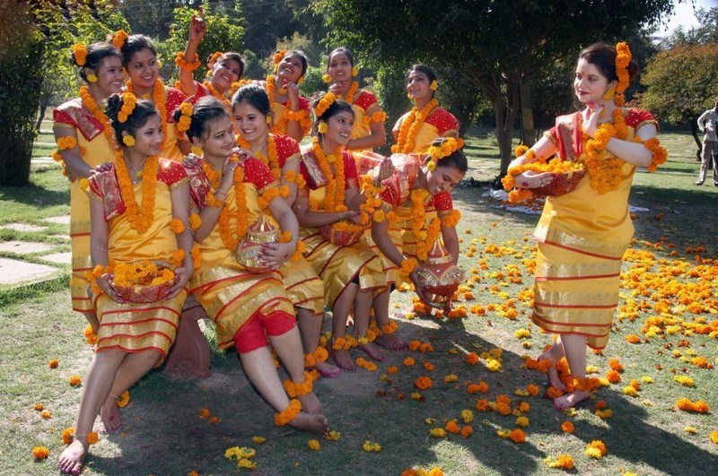Holi celebrations in Shantiniketan